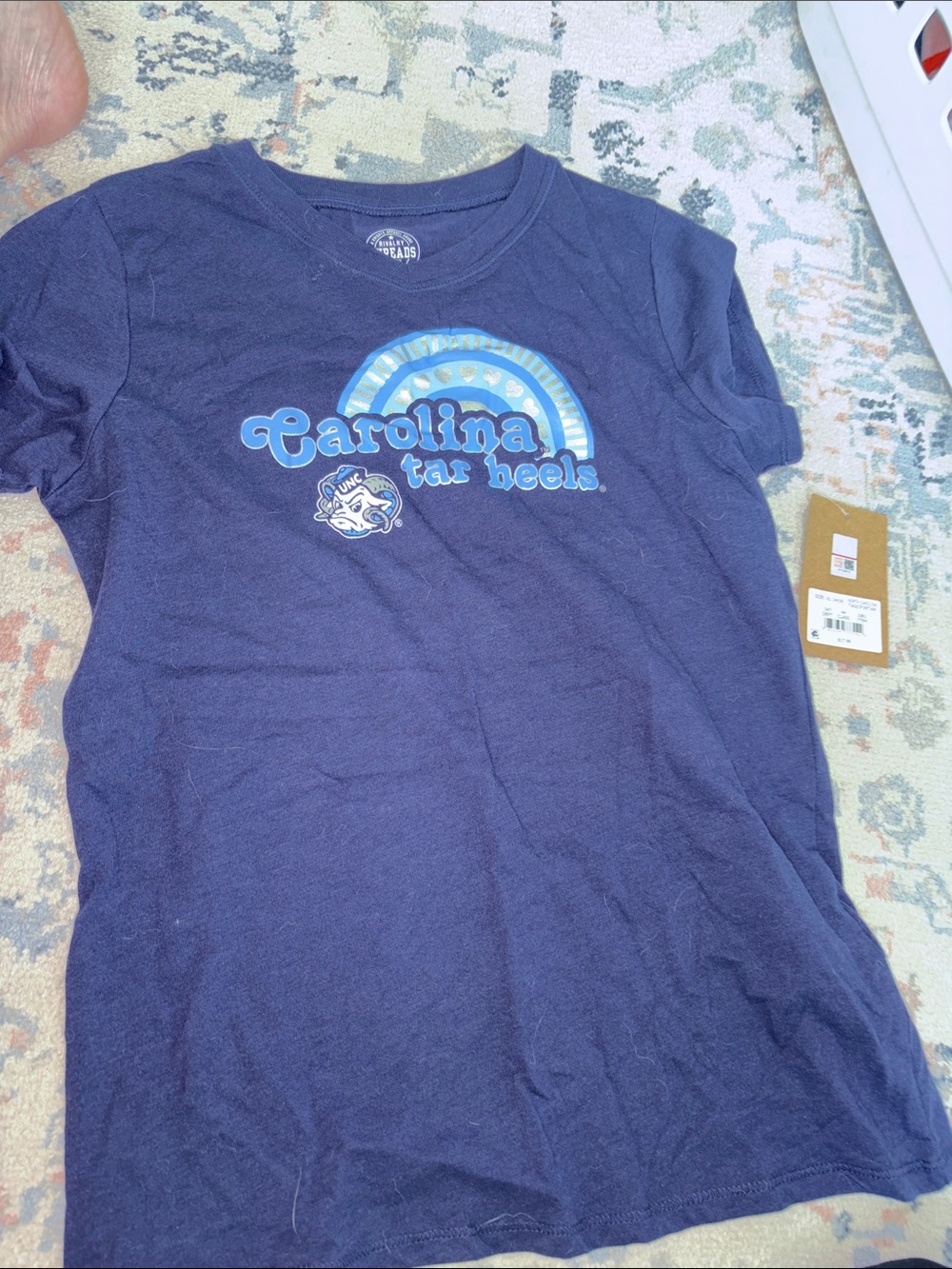 Carolina Tar Heels Navy Girls' Graphic Tee size xl